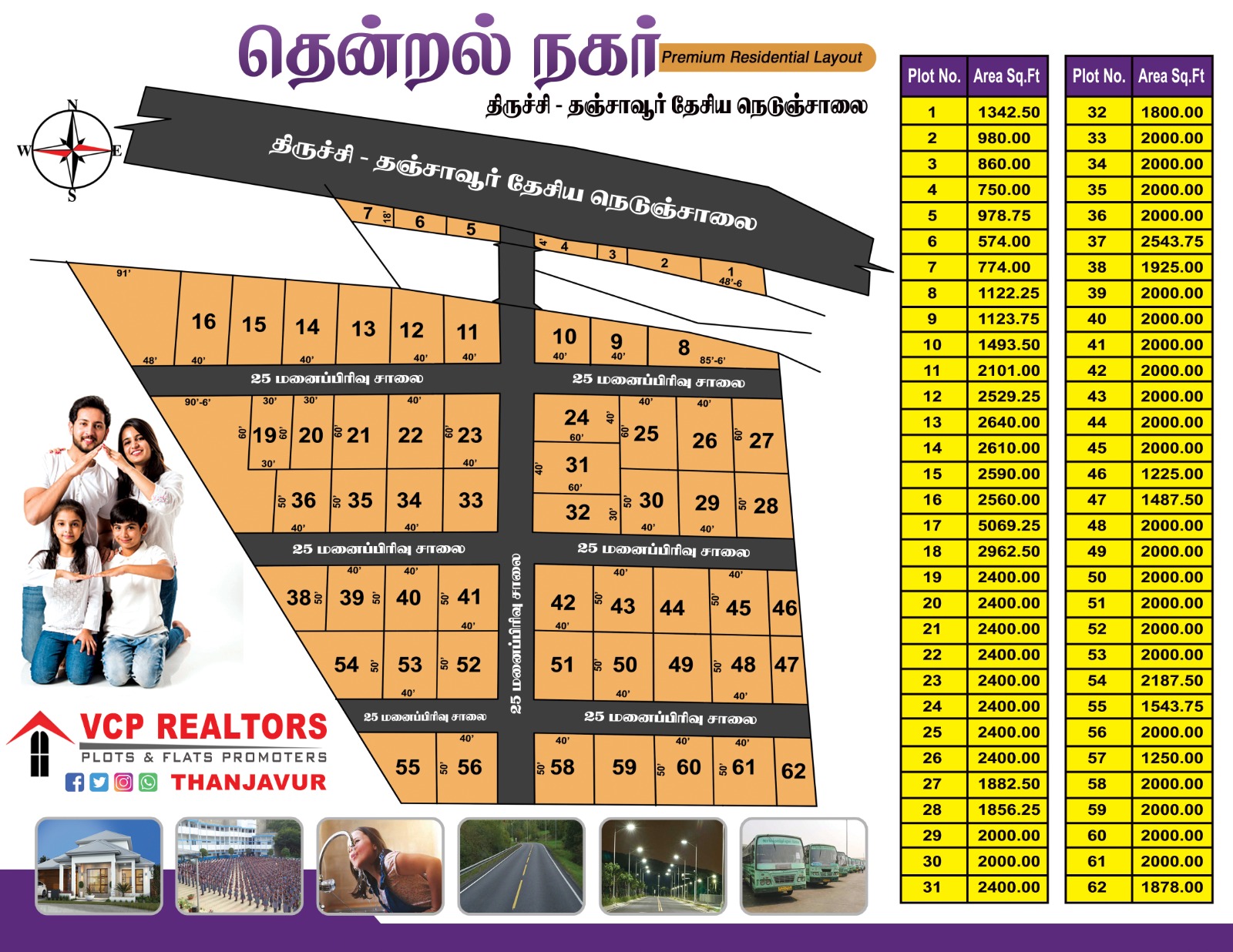 DTCP approved plots for sale in thanjavur