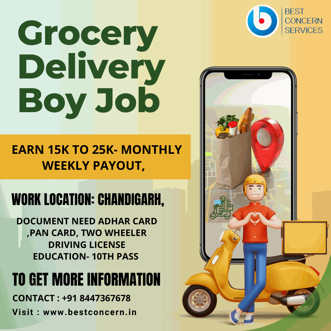 Job Requirement for Delivery boy Grocery Delivery In Chandigarh