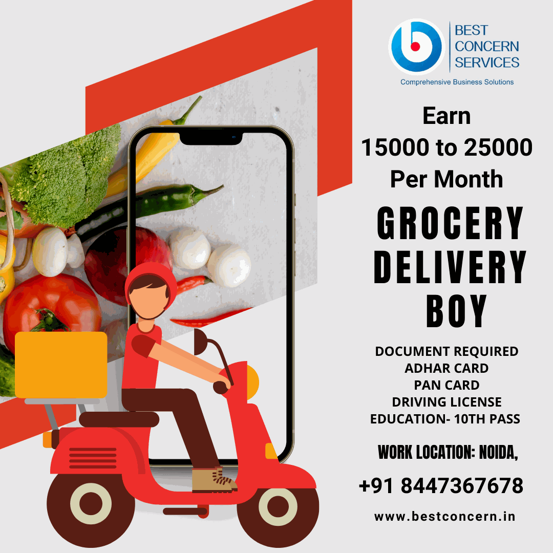 Job Requirement for Delivery boy Grocery Delivery In Noida