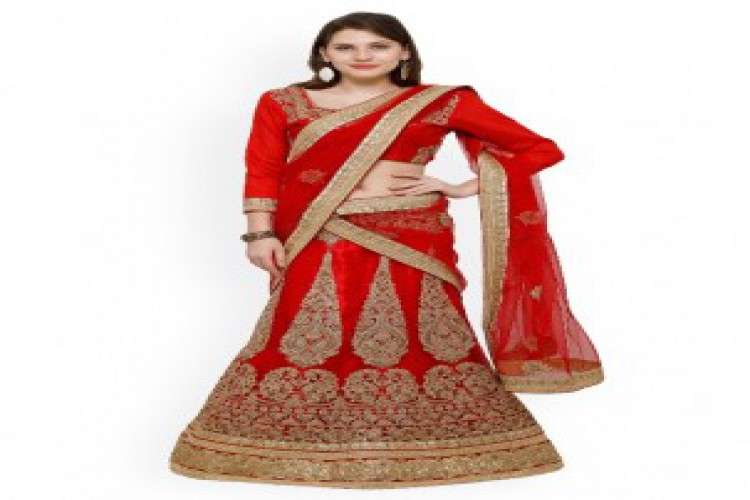 Keshav Creations Micro Velvet Women Bridal Lehenga
