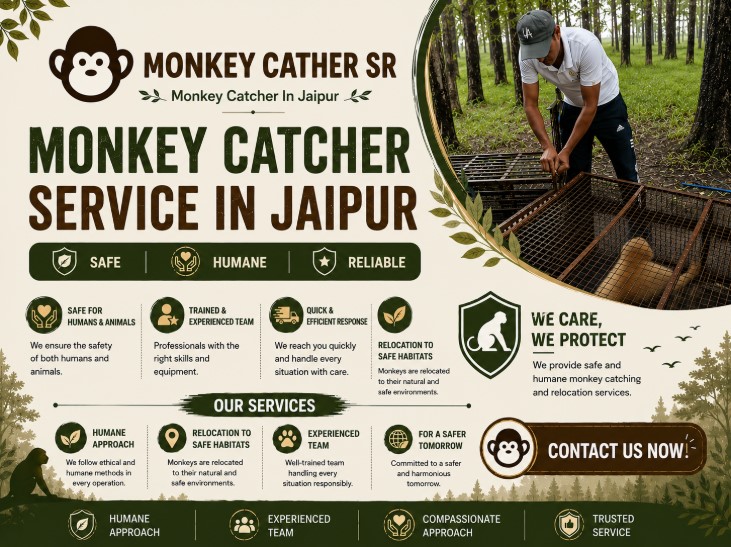 Monkey catcher in jaipur ethical removal safe relocation