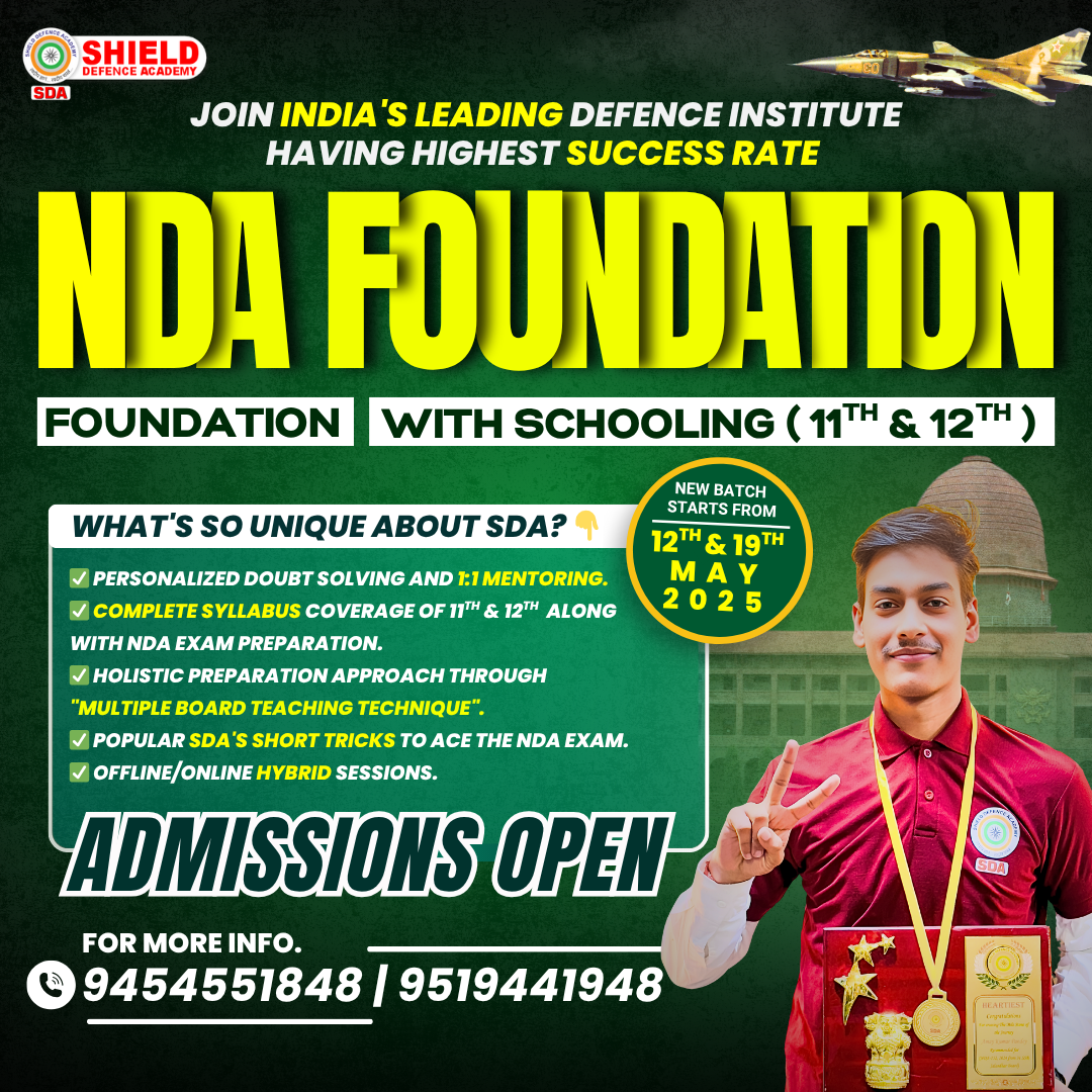 Nda foundation coaching with schooling in lucknow at sda