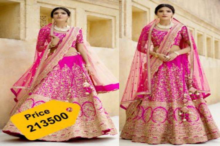Online Shopping For Pink Raw Silk Lehenga At Vasansi Jaipur