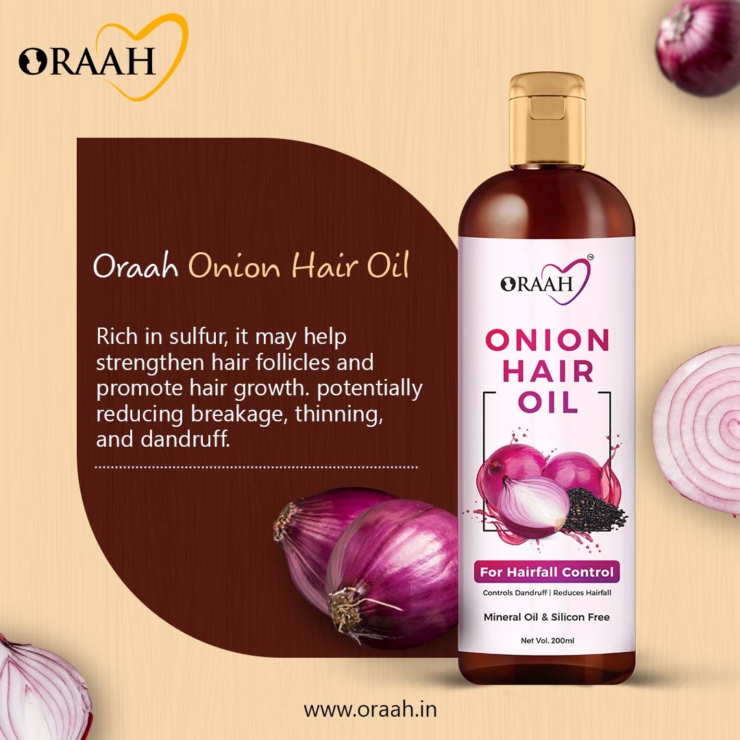 Oraah onion hair oil for hair fall control and hair growth oil