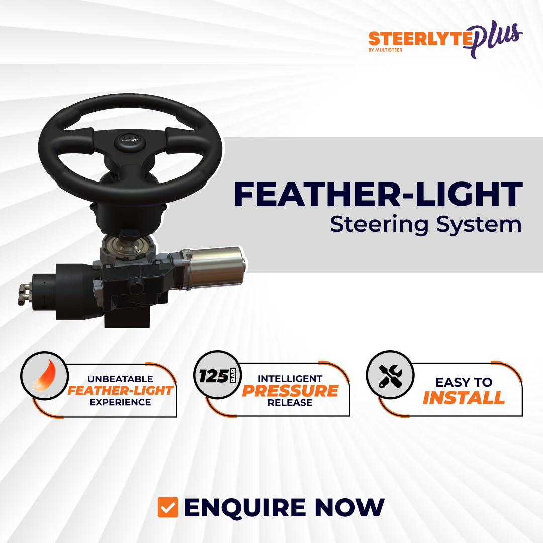 Power-assisted boat steering system steerlyte plus