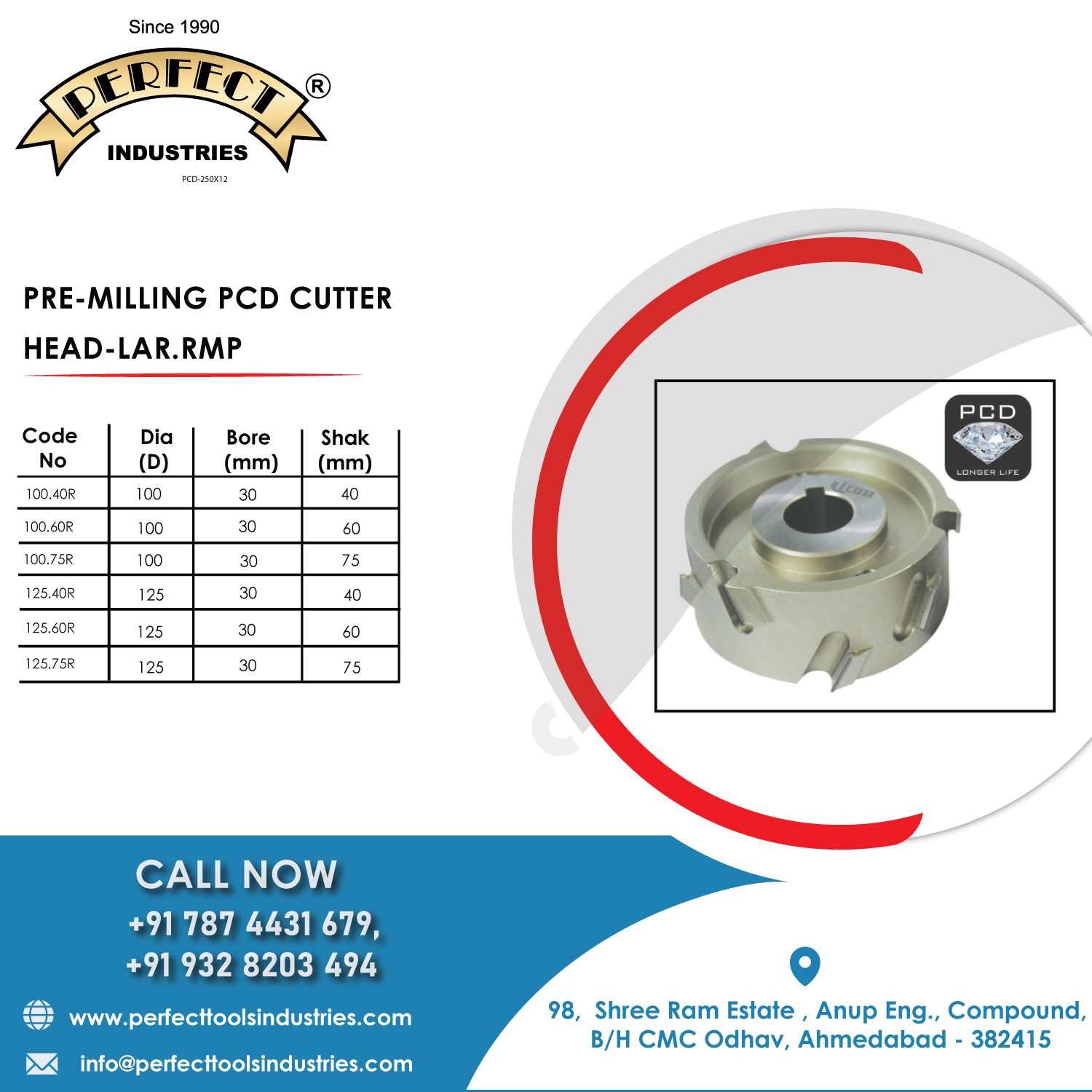Pre-milling pcd cutter head manufacturer in ahmedabad