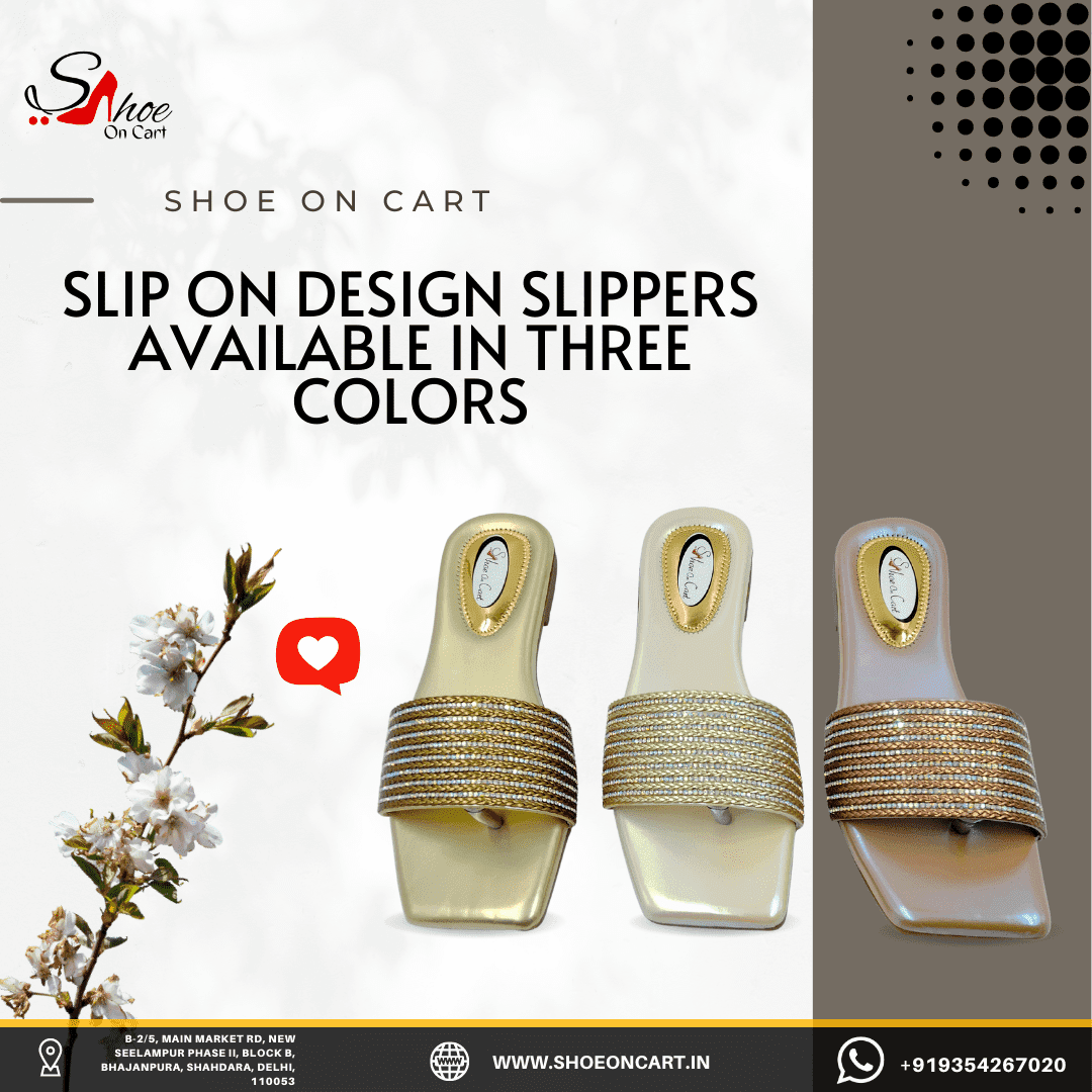 Shoe On Cart New Fancy Embellished Slip On Flats Slippers for Women