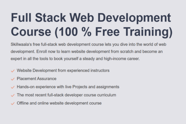 Skillwaala learn web development with free certified course