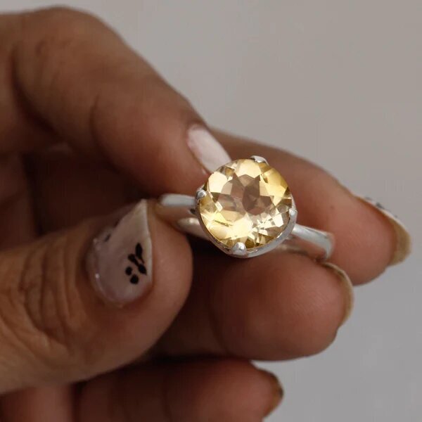 sterling silver citrine ring